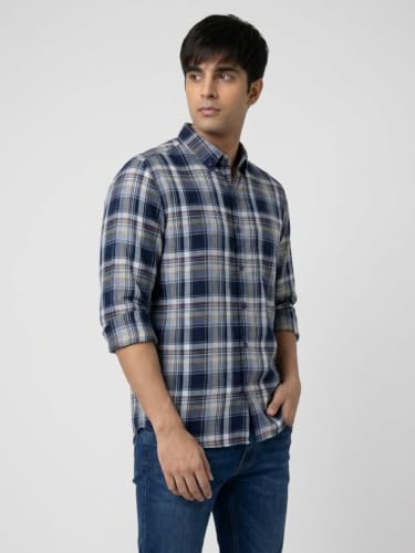 Spykar Blue Regular Fit Shirt for Men