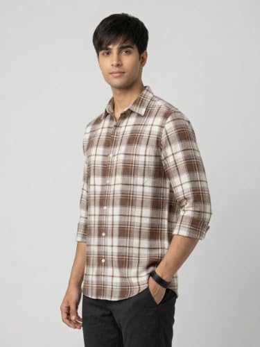 Spykar Brown Regular Fit Shirt for Men