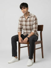 Spykar Brown Regular Fit Shirt for Men