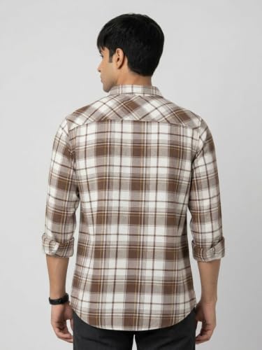 Spykar Brown Regular Fit Shirt for Men