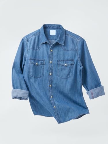 Spykar Mid Blue Regular Fit Shirt for Men