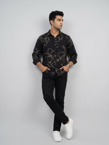 Spykar Black Regular Fit Shirt for Men