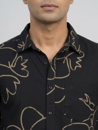 Spykar Black Regular Fit Shirt for Men