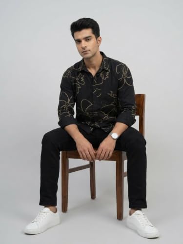 Spykar Black Regular Fit Shirt for Men