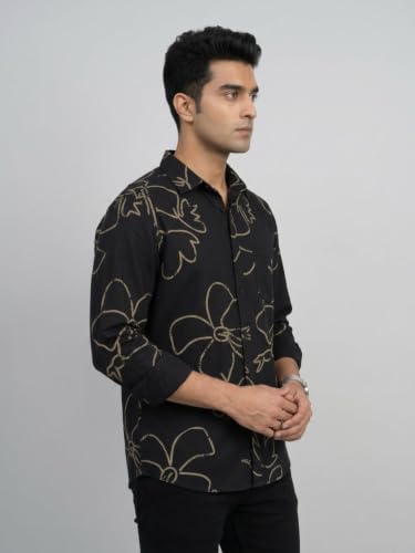 Spykar Black Regular Fit Shirt for Men