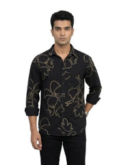 Spykar Black Regular Fit Shirt for Men