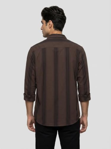 Spykar Brown Regular Fit Shirt for Men