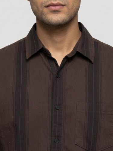 Spykar Brown Regular Fit Shirt for Men
