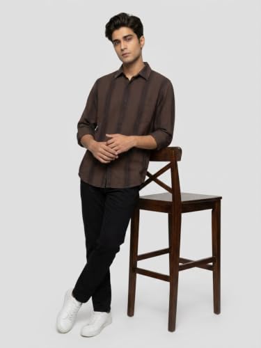 Spykar Brown Regular Fit Shirt for Men