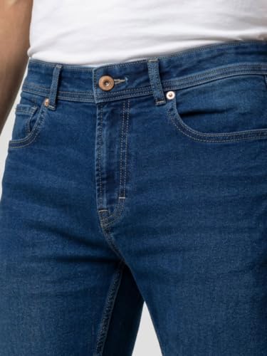 Spykar Dark Blue Relaxed Fit Mid Rise Jeans for Men
