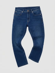 Spykar Dark Blue Relaxed Fit Mid Rise Jeans for Men