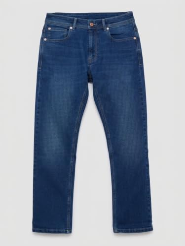 Spykar Dark Blue Relaxed Fit Mid Rise Jeans for Men