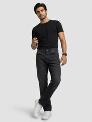 Spykar Black Relaxed Fit Mid Rise Jeans for Men