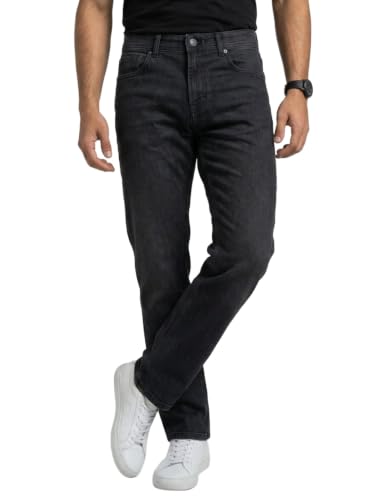 Spykar Black Relaxed Fit Mid Rise Jeans for Men
