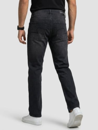 Spykar Black Relaxed Fit Mid Rise Jeans for Men