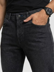 Spykar Black Relaxed Fit Mid Rise Jeans for Men