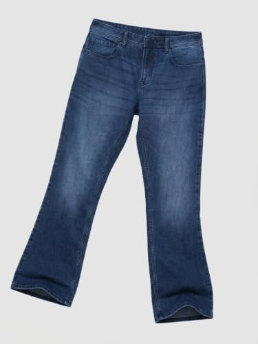 Spykar Dark Blue Boot Cut Fit Mid Rise Jeans for Men