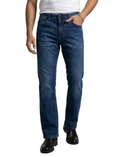Spykar Dark Blue Boot Cut Fit Mid Rise Jeans for Men