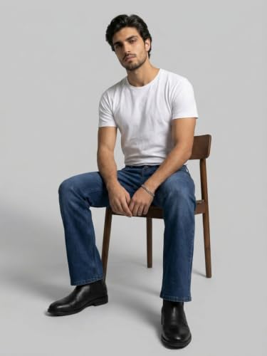 Spykar Dark Blue Boot Cut Fit Mid Rise Jeans for Men