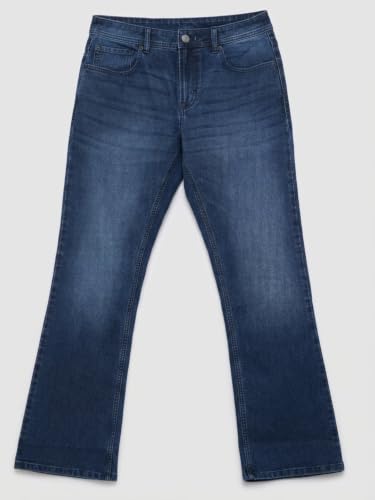 Spykar Dark Blue Boot Cut Fit Mid Rise Jeans for Men