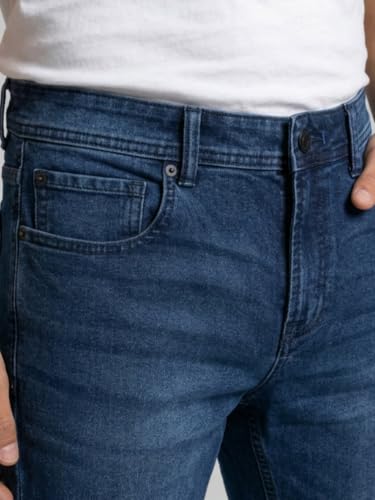 Spykar Dark Blue Boot Cut Fit Mid Rise Jeans for Men