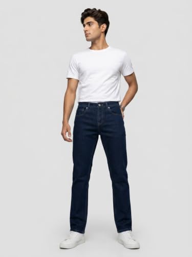 Spykar Blue Comfort Fit Mid Rise Jeans for Men