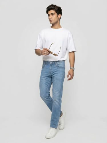 Spykar Mid Blue Comfort Fit Mid Rise Jeans for Men