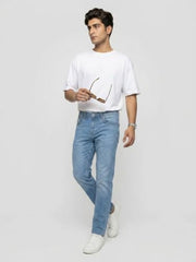 Spykar Mid Blue Comfort Fit Mid Rise Jeans for Men