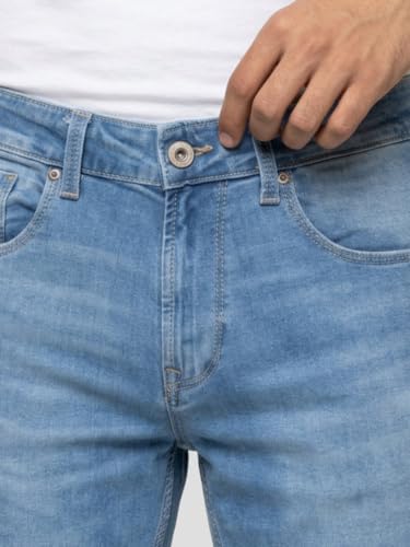Spykar Mid Blue Comfort Fit Mid Rise Jeans for Men