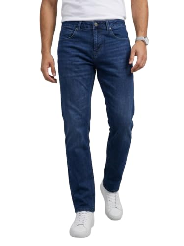 Spykar Dark Blue Comfort Fit Mid Rise Jeans for Men