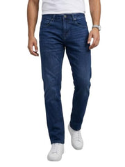 Spykar Dark Blue Comfort Fit Mid Rise Jeans for Men