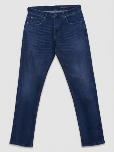 Spykar Dark Blue Comfort Fit Mid Rise Jeans for Men