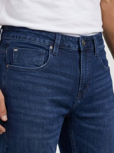 Spykar Dark Blue Comfort Fit Mid Rise Jeans for Men