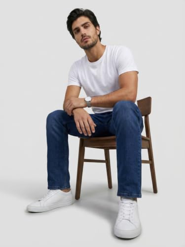 Spykar Dark Blue Comfort Fit Mid Rise Jeans for Men