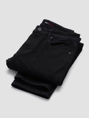 Spykar Black Comfort Fit Mid Rise Jeans for Men
