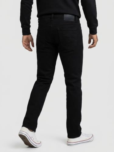 Spykar Black Comfort Fit Mid Rise Jeans for Men