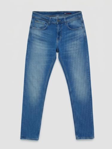 Spykar Vintage Blue Comfort Fit Mid Rise Jeans for Men