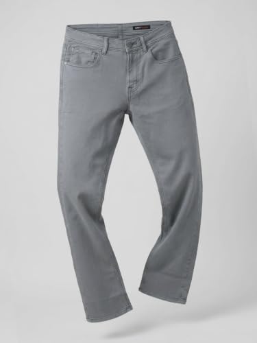 Spykar Grey Regular Fit Mid Rise Jeans for Men