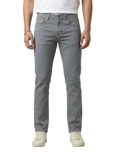Spykar Grey Regular Fit Mid Rise Jeans for Men