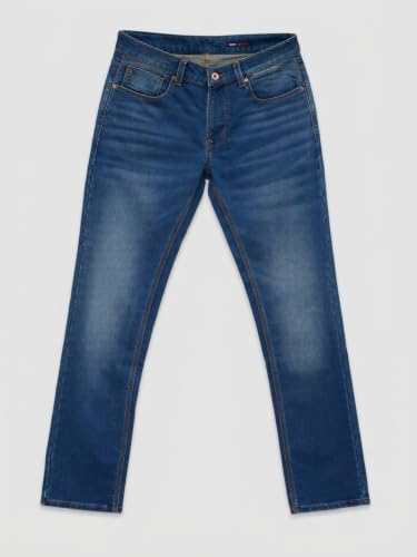 Spykar Mid Blue Regular Fit Mid Rise Jeans for Men