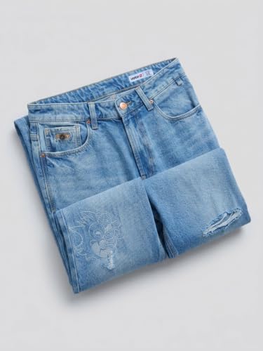 Spykar Light Blue Loose Fit Low Rise Jeans for Men