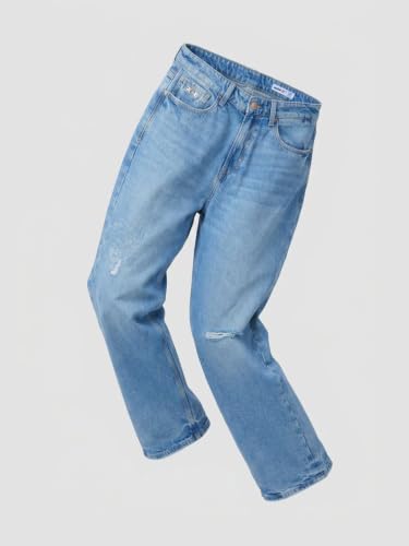 Spykar Light Blue Loose Fit Low Rise Jeans for Men