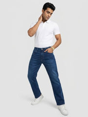 Spykar Dark Blue Loose Fit Low Rise Jeans for Men