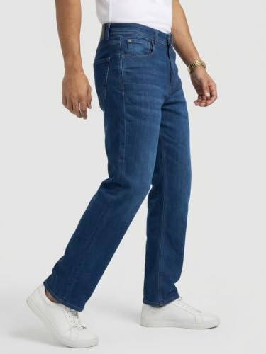 Spykar Dark Blue Loose Fit Low Rise Jeans for Men