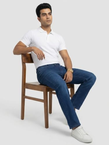 Spykar Dark Blue Loose Fit Low Rise Jeans for Men