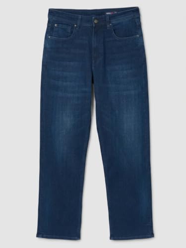 Spykar Dark Blue Loose Fit Low Rise Jeans for Men