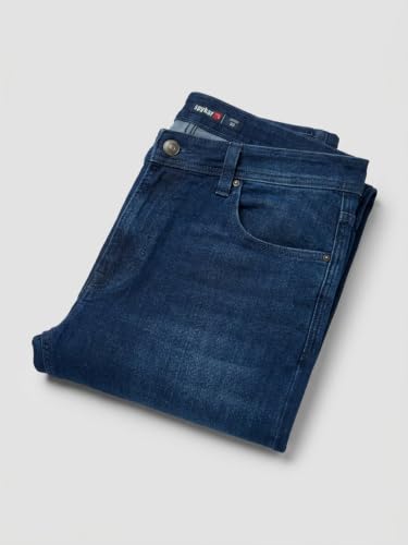 Spykar Dark Blue Loose Fit Low Rise Jeans for Men