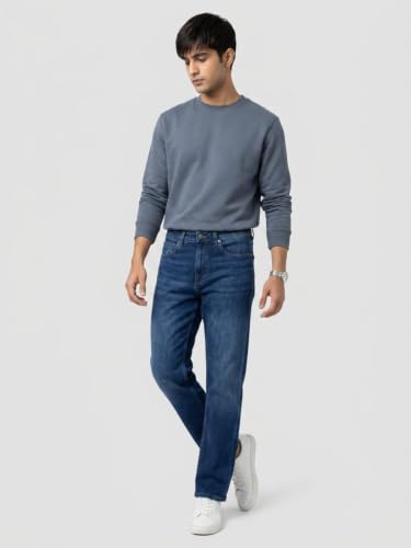 Spykar Dark Blue Loose Fit Low Rise Jeans for Men