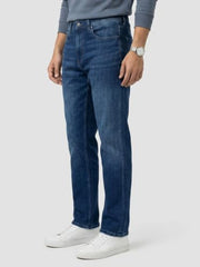 Spykar Dark Blue Loose Fit Low Rise Jeans for Men
