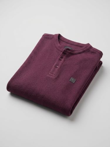 Spykar Maroon Regular Fit T-Shirt for Men